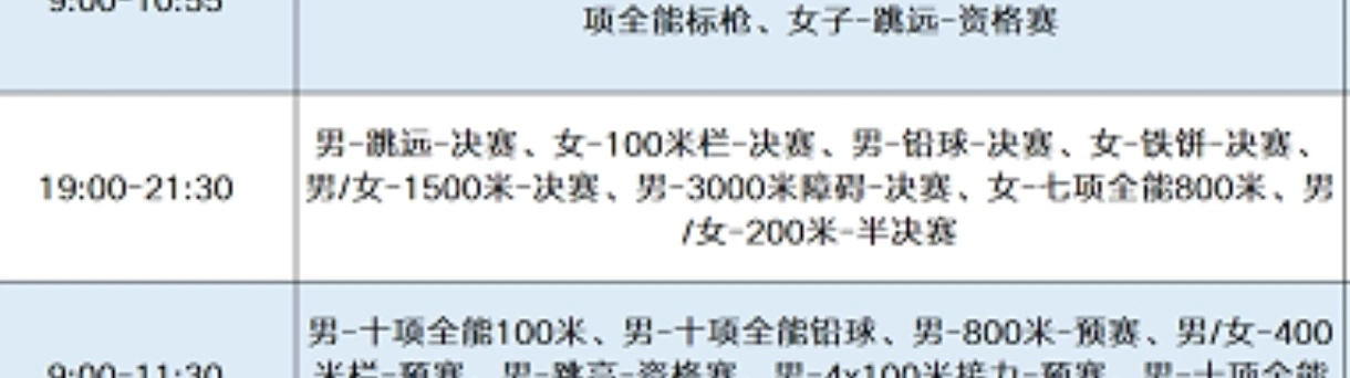 亚运会田径项目赛程安排-第3张图片-www.211178.com_果博福布斯